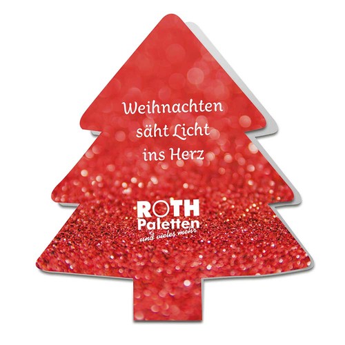 Vouwkaart dennenboom - individuele 4/4-c opdruk