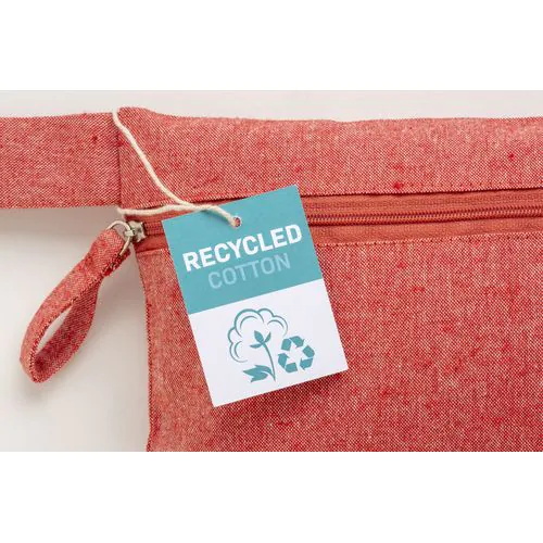 Porte-documents en coton recyclé 180 g/m2 avec fermeture à glissière, certifié GRS Porte-documents en coton recyclé 180 g/m2 avec fermeture à glissière, certifié GRS