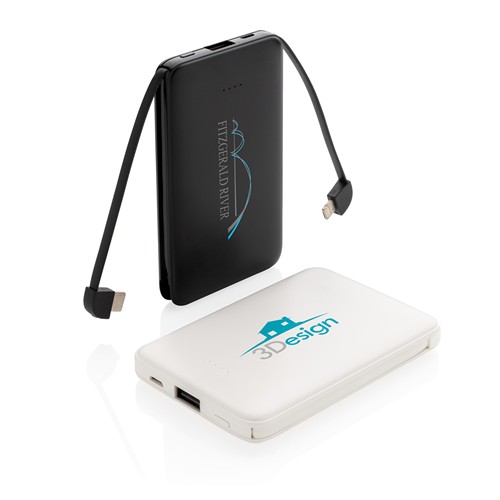5.000 mAh Powerbank mit integriertem Kabel 5.000 mAh Powerbank mit integriertem Kabel