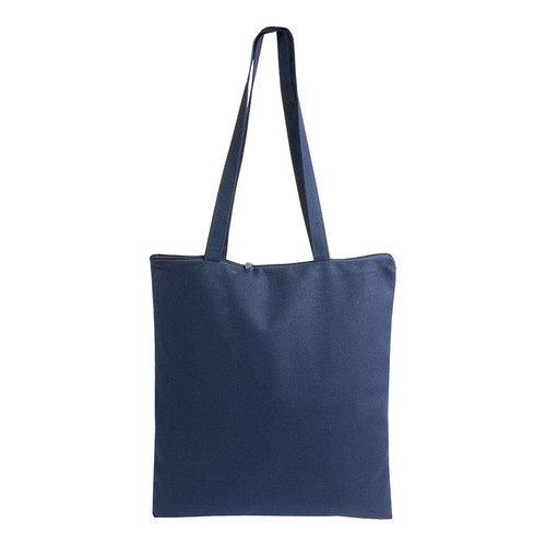 220 g/m2 cotton shopping bag, long handles, zip closure 220 g/m2 cotton shopping bag, long handles, zip closure