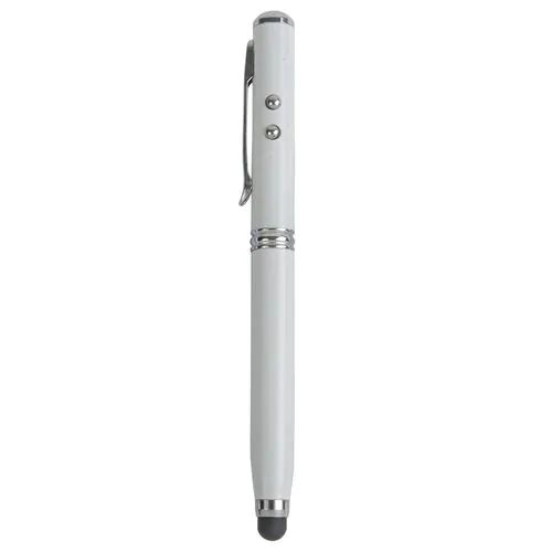 Multifunctional metal pen with LED light, laser and touchscreen rubber tip Multifunctional metal pen with LED light, laser and touchscreen rubber tip