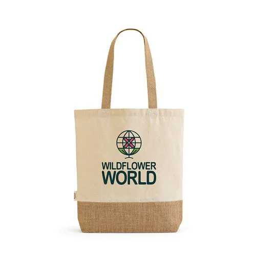 Shopper Puncak in cotone riciclato 180 gsm e juta 275 gsm