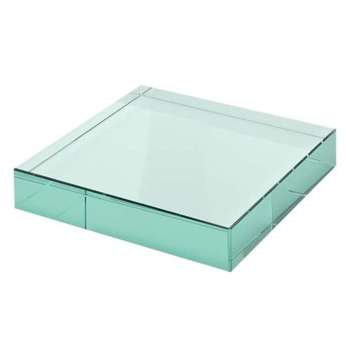 PAPERWEIGHT GREEN GLASS mm80x80 h12