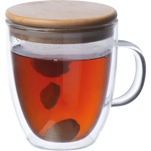 Dubbelwandig glas met greep - 350 ml
