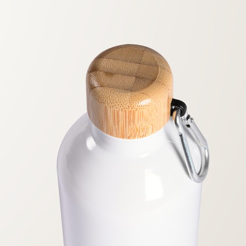 500ML WHITE BOTTLE FOR SUBLIMATION IN STEEL AND BAMBOO