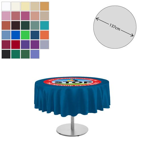 Premium Fabric Tablecloth - Round - 138cm (2ft High Table - Short Drop) Premium Fabric Tablecloth - Round - 138cm (2ft High Table - Short Drop)