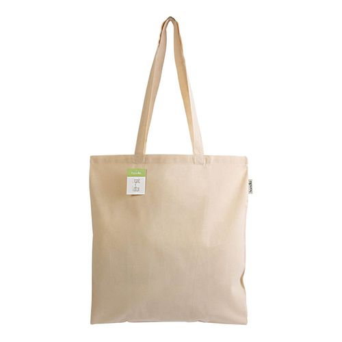 140 g/m2 organic cotton shopping bag, long handles