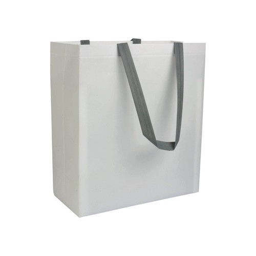 Shopper avec soufflet en TNT laminé 100g/m2 thermosoudé, anses longues Shopper avec soufflet en TNT laminé 100g/m2 thermosoudé, anses longues
