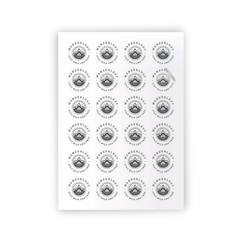 Sticker blanc en PLANCHE A4 (INT/EXT) Blanc 10 stickers intérieurs