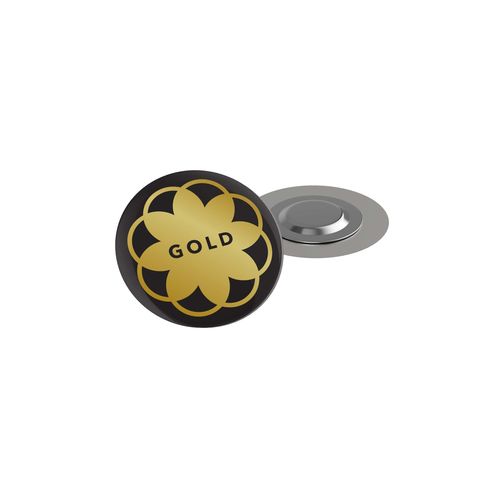 Badge Megan Metal, Round, 40 mm, Magnet, Doming in full color