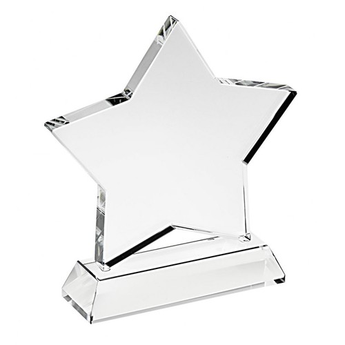 TROPHY STAR WHITE GLASS TROPHY STAR WHITE GLASS
