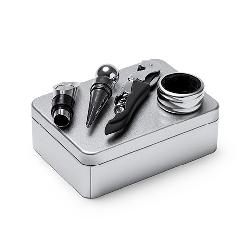 Ensemble de vin avec accessoires en acier Indio