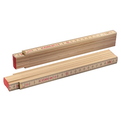 Wooden folding ruler