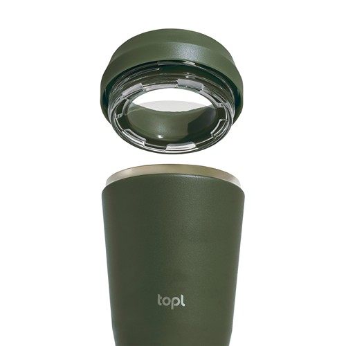 Topl Recycled Staal To Go beker gepatenteerd 360 Lid 235ml Topl Recycled Staal To Go beker gepatenteerd 360 Lid 235ml