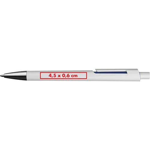 Stylo bille blanc avec applications colorées Stylo bille blanc avec applications colorées