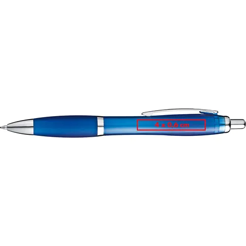 Transparent ball pen with rubber grip