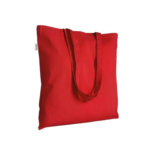 Bolsa de algodón/poliéster reciclado 180 g/m2, asas largas