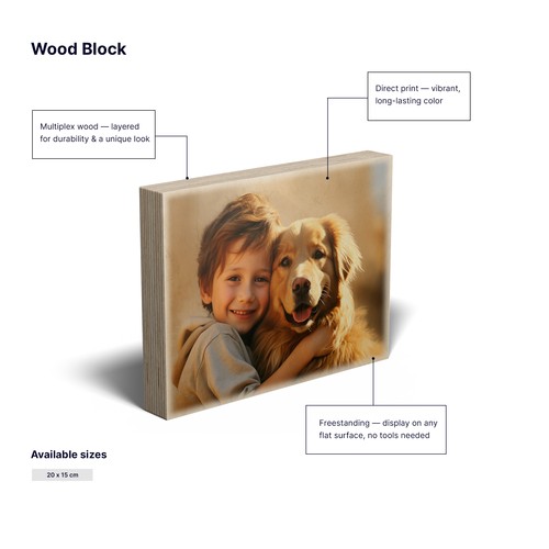 Bloc en Bois Personnalisé – Autoportant, sur Commande