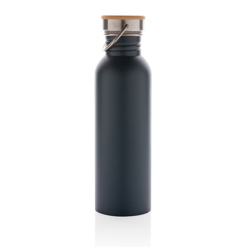 Bouteille en acier inoxydable avec couvercle en bambou