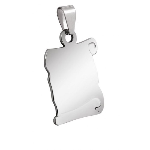 PENDENTIF PARCHEMIN ACIER 17x26mm