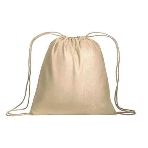 Sac à dos en coton 120 g/m2, avec fermeture à étranglement. Il est certifié OEKO-TEX®.