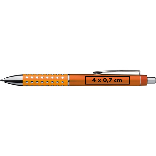 Plastic ball pen with sparkling dot grip zone