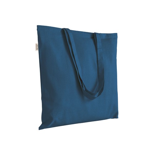 Plain-coloured shopper bag in 140 g/m2 recycled cotton. GRS certified
