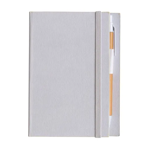 Cardboard notepad with coloured elastic, pen, ruled sheets (70 pages) and sticky notes Cardboard notepad with coloured elastic, pen, ruled sheets (70 pages) and sticky notes