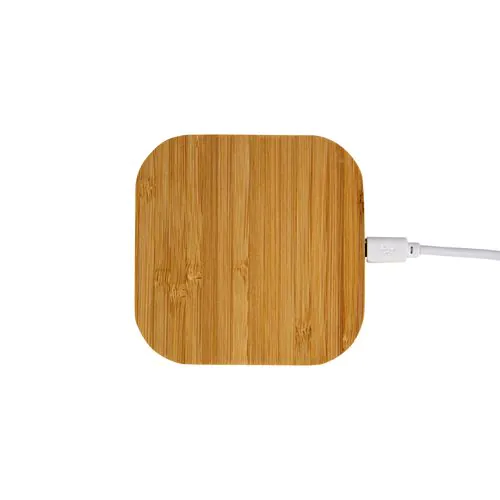 Socle de charge wireless en bambou - Input 5V/2A , Output 5V/1A , Puissance de transmissi Socle de charge wireless en bambou - Input 5V/2A , Output 5V/1A , Puissance de transmissi