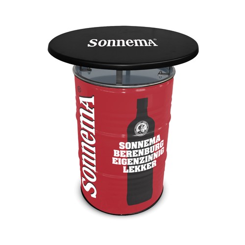 Barrel Table Full Colour with Black Table Top Barrel Table Full Colour with Black Table Top