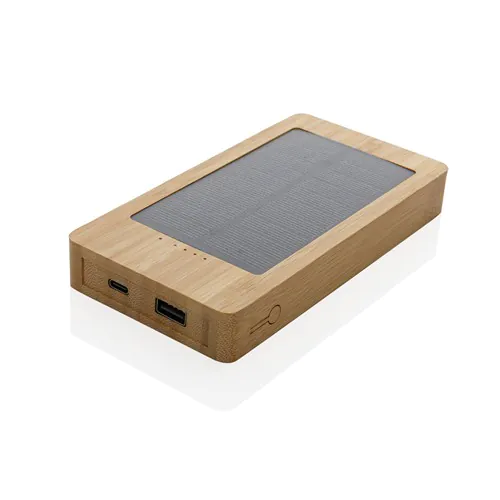 Batterie de secours solaire 10.000mAh en bambou Sunwick Batterie de secours solaire 10.000mAh en bambou Sunwick