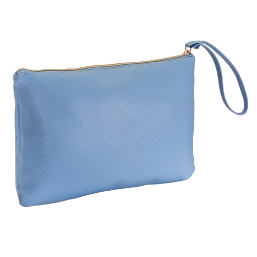 Multipurpose PU fine grain saffiano bag. Zipper closure, wrist strap and interior lining Multipurpose PU fine grain saffiano bag. Zipper closure, wrist strap and interior lining