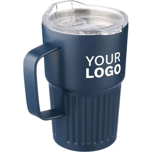 Recycled stainless steel double-walled travel mug (450 ml) Calo