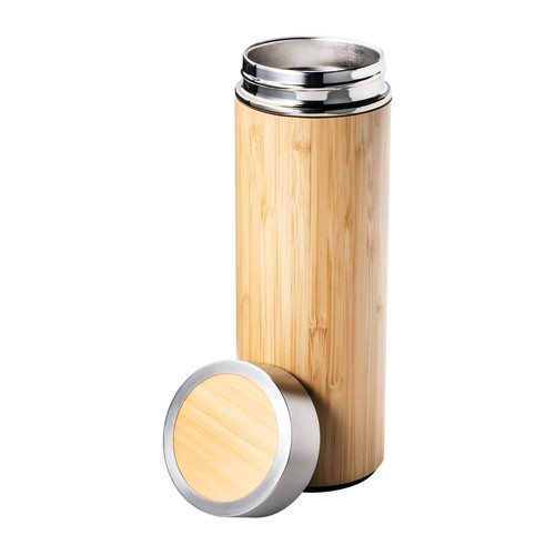 Insulated Flask with Stainless Steel and Bamboo with Tea Strainer RETUMBLER-ADAMUZ Insulated Flask with Stainless Steel and Bamboo with Tea Strainer RETUMBLER-ADAMUZ