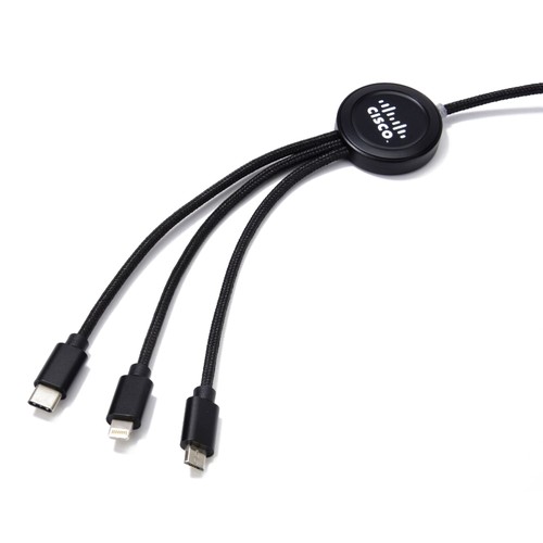 3in1 long cable with elighted logo for engraving