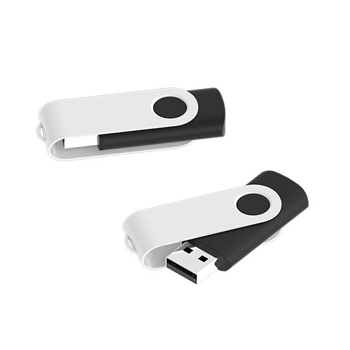 USB stick made of rubberised plastic and metal Flash Twist Priority