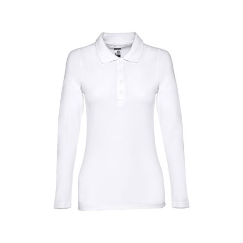 THC BERN WOMEN WH. Polo da donna a manica lunga in cotone cardato THC BERN WOMEN WH. Polo da donna a manica lunga in cotone cardato
