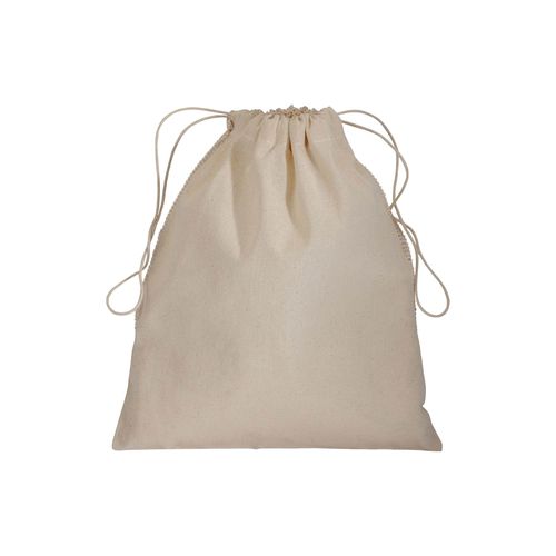 135g / m2 natural cotton gift bag with mesh and drawstring closure, 25x30 cm