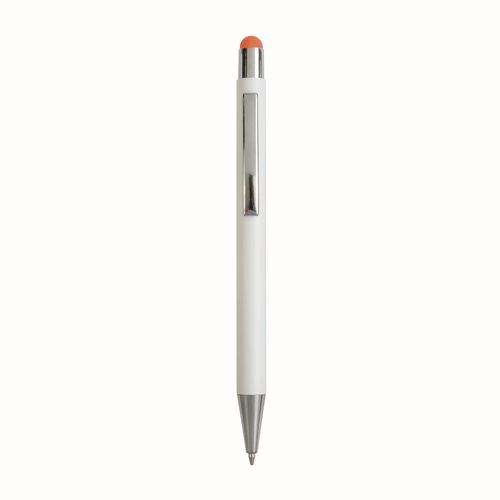 Aluminum push button ball pen with colored touch screen and laser engraved logo