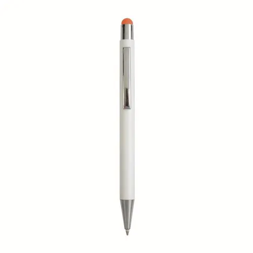 Aluminum push button ball pen with colored touch screen and laser engraved logo