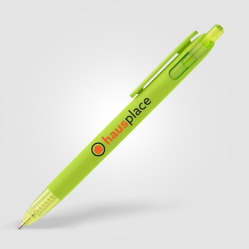 Stylo Jutta en plastique recyclé avec finition transparente
