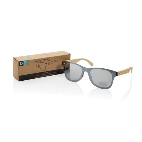 Prism RCS recycled plastic sunglasses with bamboo frame Prism RCS recycled plastic sunglasses with bamboo frame