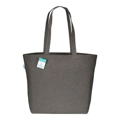 Tote-bag avec soufflet à la base en coton recyclé 280 g/m2, anses longues Tote-bag avec soufflet à la base en coton recyclé 280 g/m2, anses longues