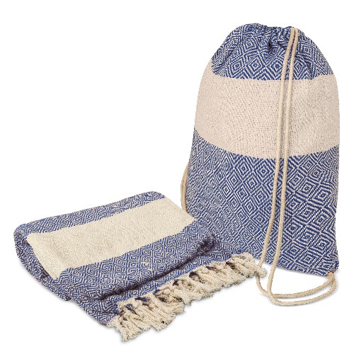 Organic cotton pareo towel with backpack bag Grizzy