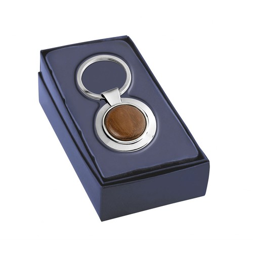 PORTE-CLES ROND AVEC BOIS d=25 mm