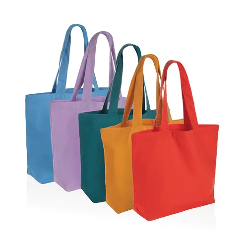 Impact Aware™ recycled canvas shopper met vakje 240gsm Impact Aware™ recycled canvas shopper met vakje 240gsm
