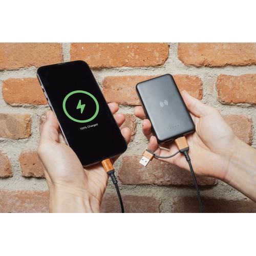 RCS recycled plastic 5.000 mAh 5W wireless powerbank RCS recycled plastic 5.000 mAh 5W wireless powerbank