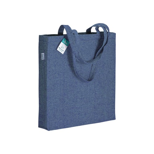 280g/m2 recycled cotton shopping bag, long handles and gussets
