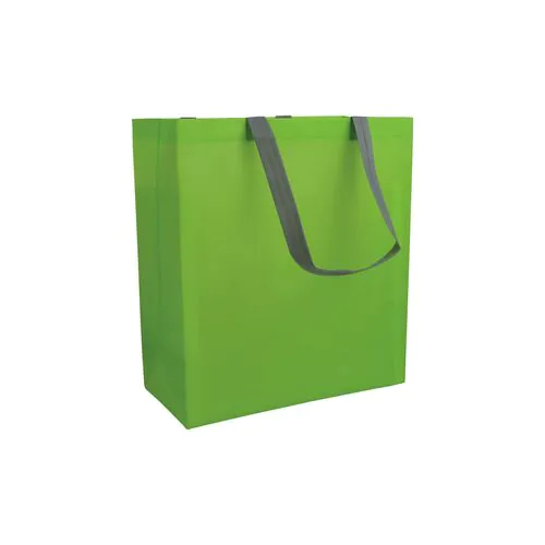 Laminated, heat-sealed 100 g/m2 non-woven fabric shopping bag with gusset