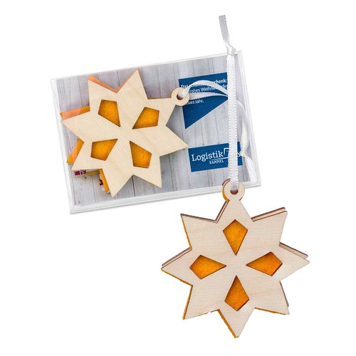 Wood-felt tag - Star in box Wood-felt tag - Star in box